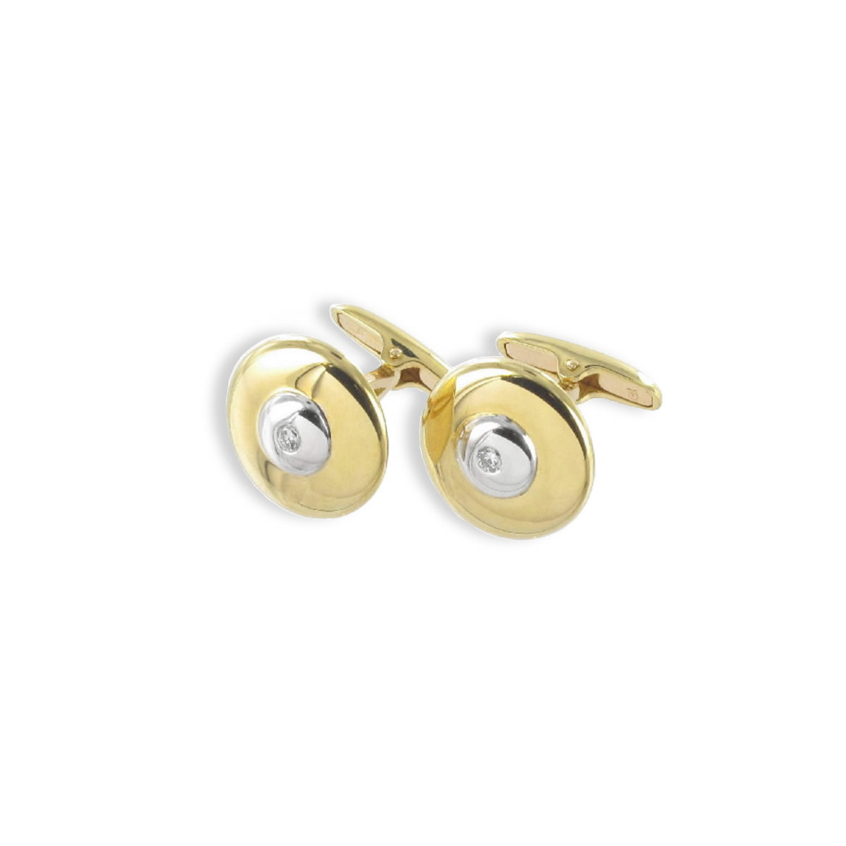 GOLD AND DIAMOND CUFFLINKS