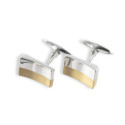 BICOLOR WEDGE-SHAPED GOLD CUFFLINKS