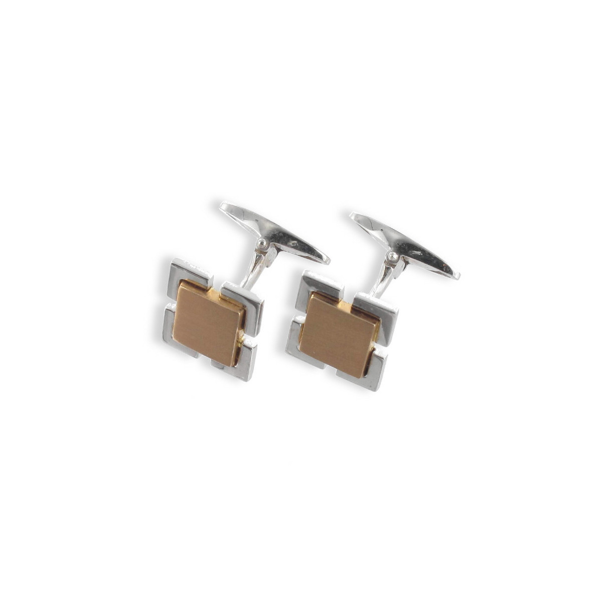 CUFFLINKS WHITE GOLD AND ROSE GOLD