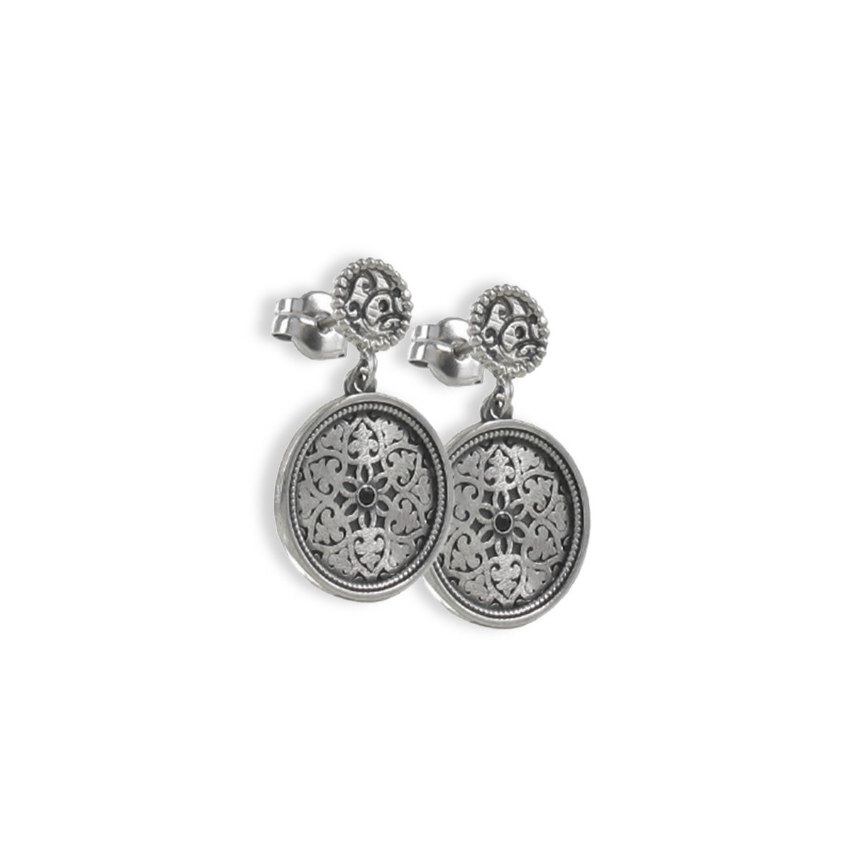 SILVER EARRINGS WITH PENDANT