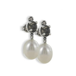 SILVER EARRINGS PEARL PENDANT