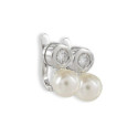 WHITE GOLD DIAMOND AND PEARL EARRINGS