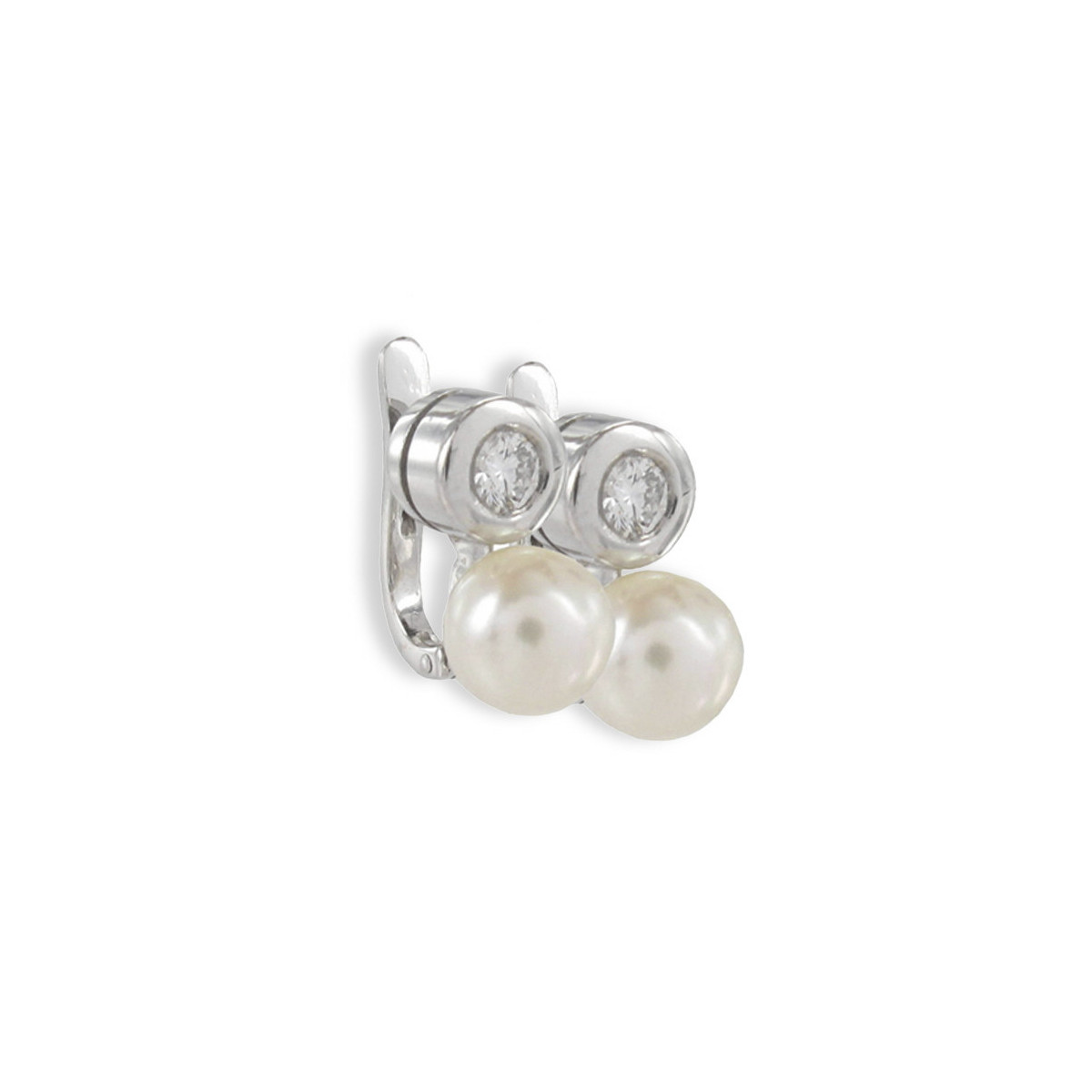 WHITE GOLD DIAMOND AND PEARL EARRINGS