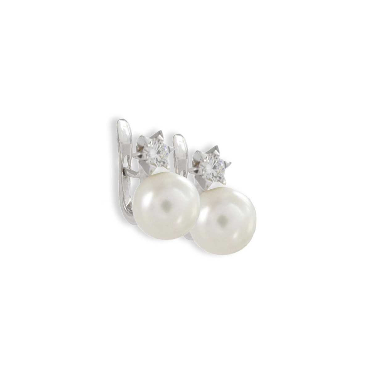 ARRECADES OR BLANC PERLA I DIAMANT