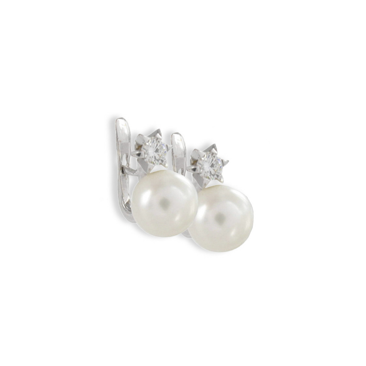 YOU AND ME GOLD EARRING PEARL AND DIAMOND
