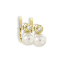 YOU AND ME GOLD PEARL AND DIAMOND EARRINGS