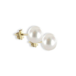 PENDIENTES ORO PERLA 10 MM