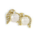 GOLD PEARL AND DIAMOND EARRING