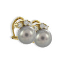 GOLD PEARL AND DIAMOND EARRING