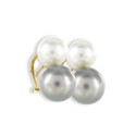 GOLD PEARL AND DIAMOND EARRING