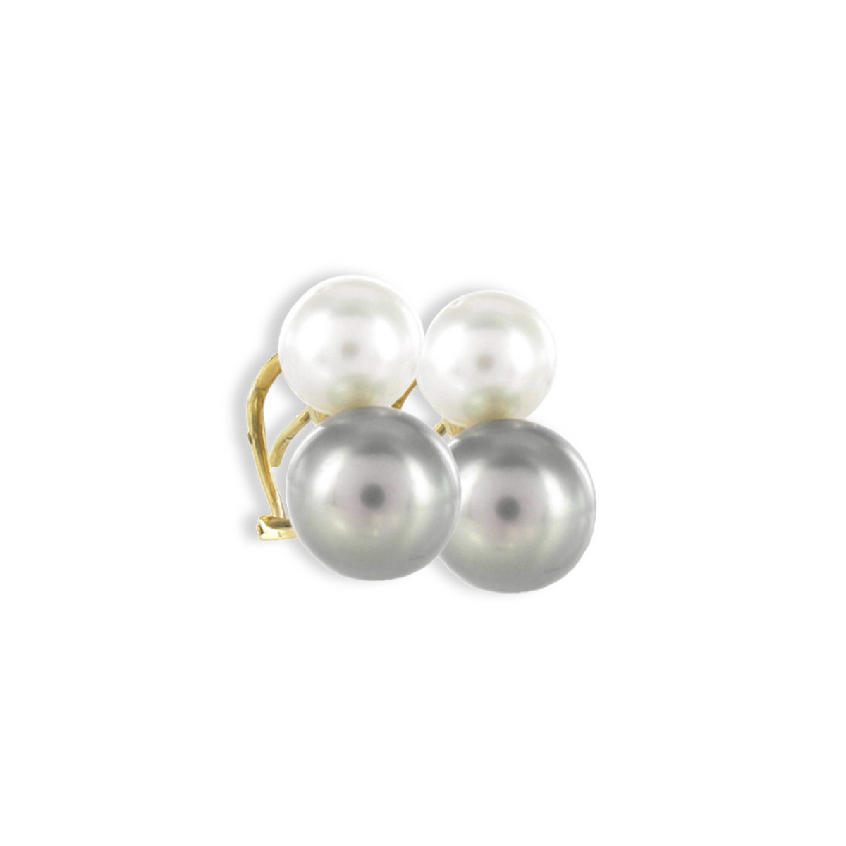 GOLD PEARL AND DIAMOND EARRING