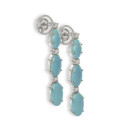 GOLD DIAMOND AND TURQUOISE EARINGS