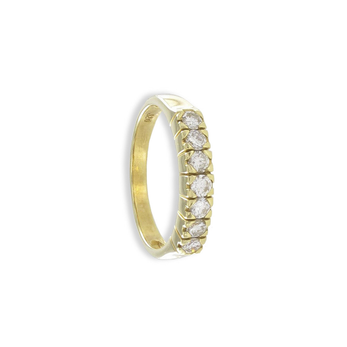 18K YELLOW GOLD HALF BRAND DIAMONDS RING (0.46 CT)