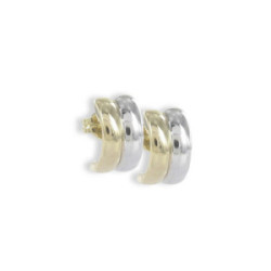 PENDIENTES ORO AMARILLO Y ORO BLANCO BRILLO