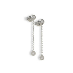 PENDIENTES ORO BLANCO Y 4 DIAMANTES