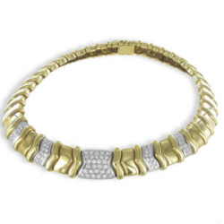 GOLD AND DIAMONDS ARTICULATED NECKLACE