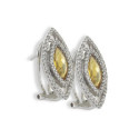 PENDIENTES ORO CUARZO Y DIAMANTES