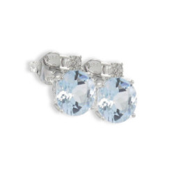 PENDIENTES ORO DIAMANTES Y TOPACIO 4,40 KTES