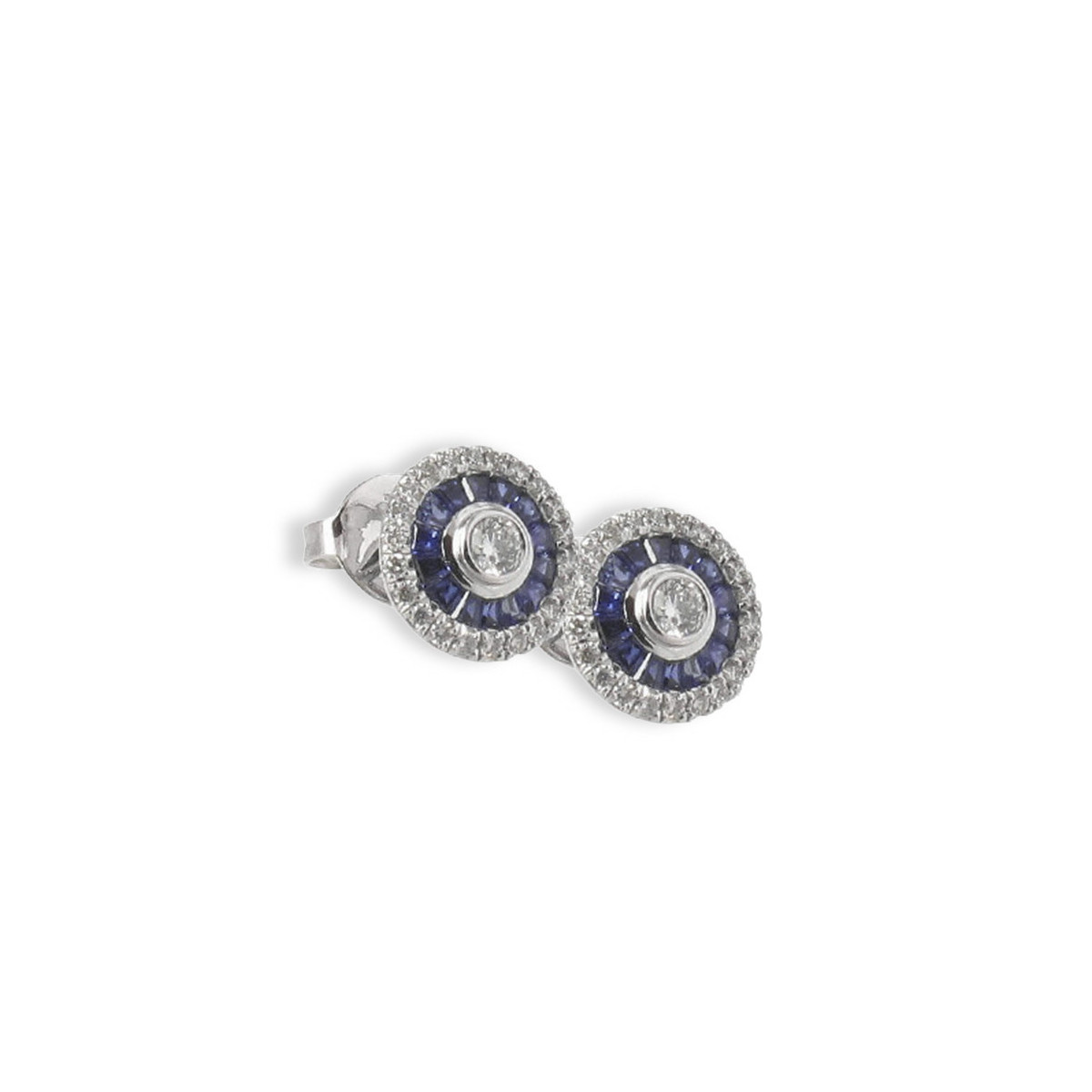 GOLD DIAMONDS AND SAPPHIRES EARRINGS