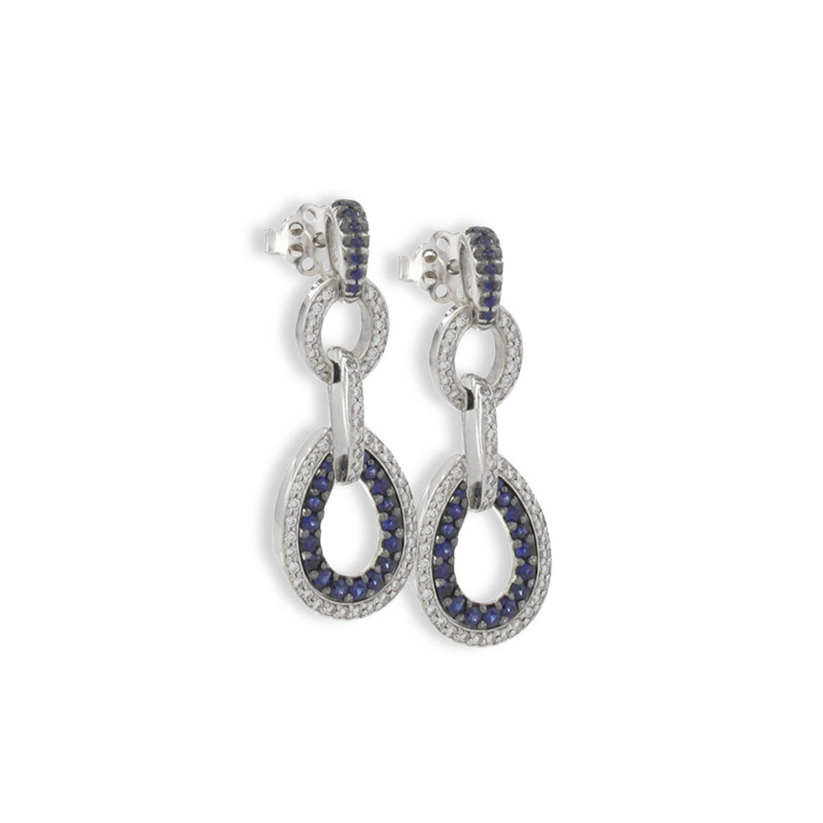 GOLD DIAMOND AND SAPPHIRE EARINGS
