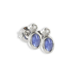 SAPPHIRE AND DIAMOND GOLD EARRINGS