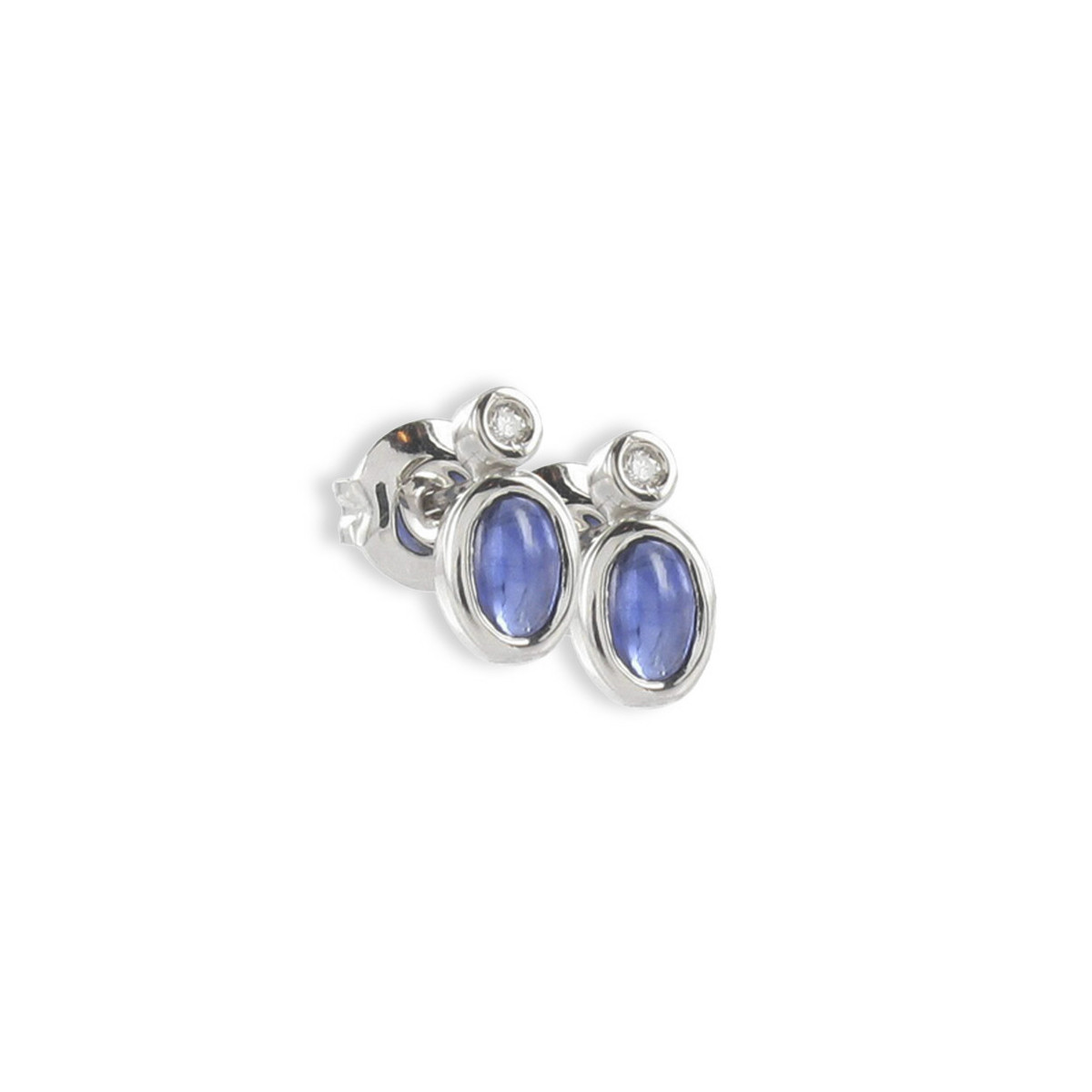 SAPPHIRE AND DIAMOND GOLD EARRINGS