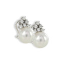 PEARL EARRINGS GOLD AND DIAMONDS