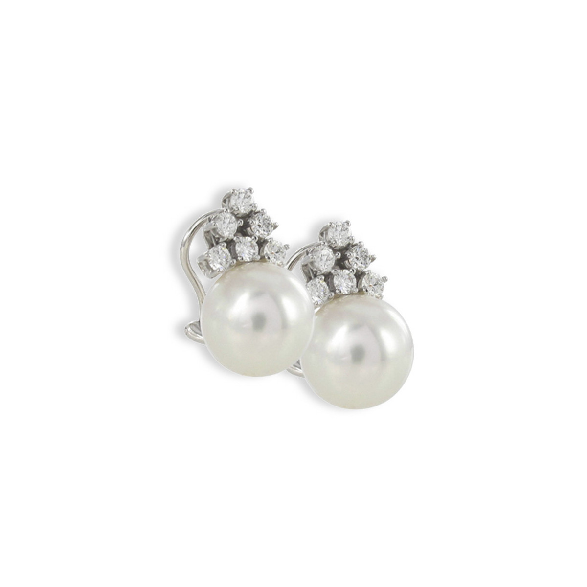 PEARL EARRINGS GOLD AND DIAMONDS