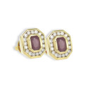 GOLD DIAMONDS AND RUBY EARRING