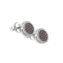 PENDIENTES ORO RUBIS Y DIAMANTES