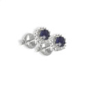 EARRINGS WITH 32 DIAMONDS AND 2 SAPPHIRES