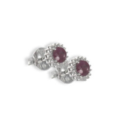 GOLD DIAMONDS AND RUBY EARRING