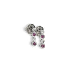 PENDIENTES ORO RUBIS Y DIAMANTES