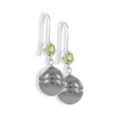 ARRACADES PLATA PERIDOT I PERLA