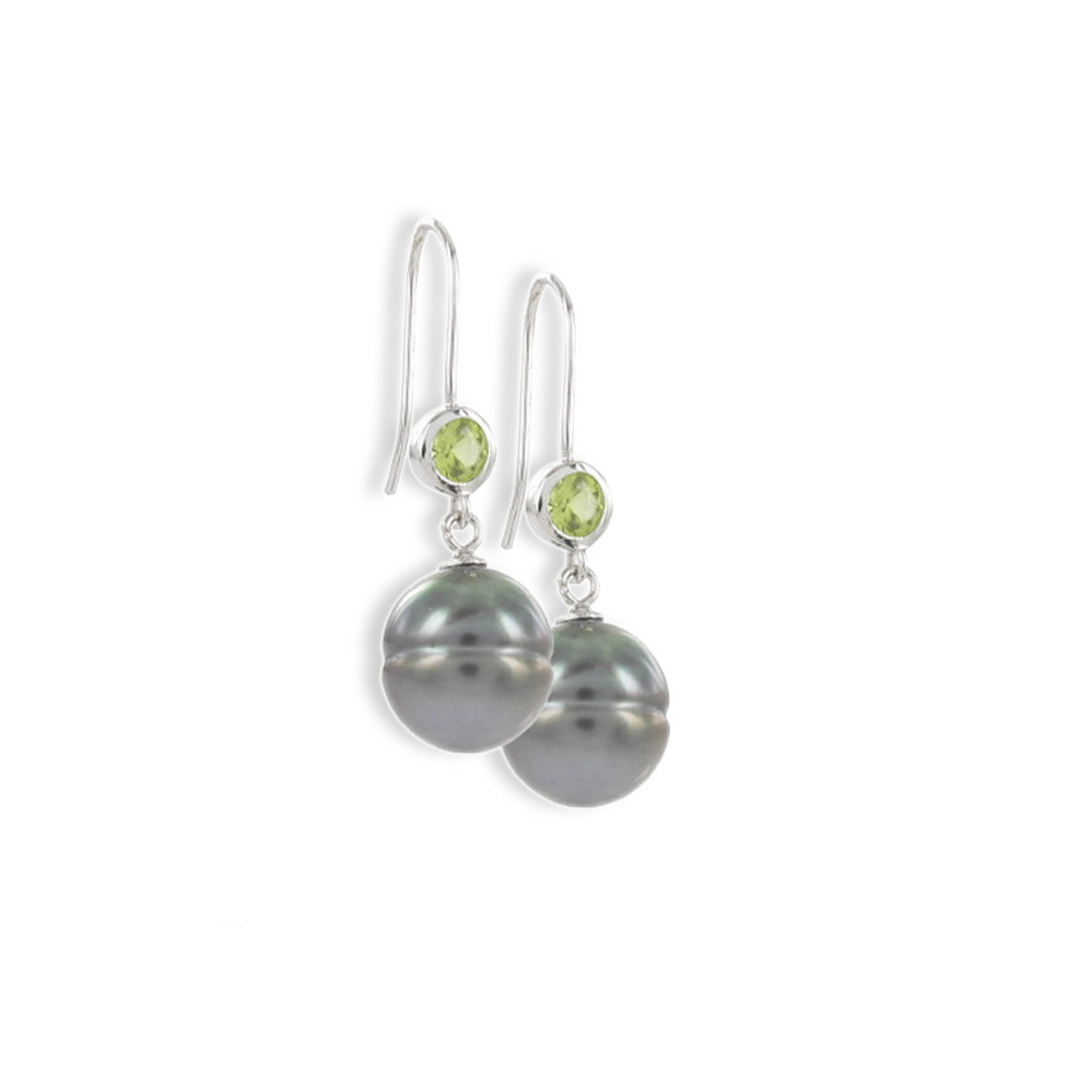 STERLING SILVER PERIDOT AND PEARL