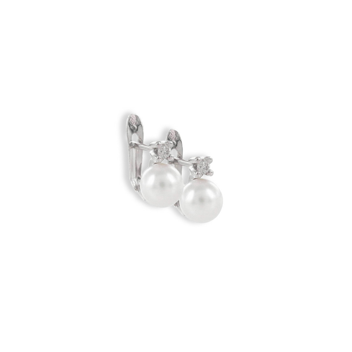 PENDIENTES ORO PERLA Y DIAMANTE