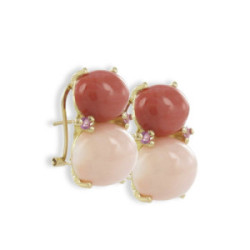 CORAL GOLD AND SAPPHIRES EARRINGS