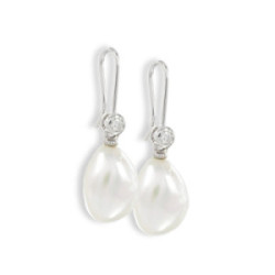 GOLD PEARL AND DIAMONDS EARRINGS