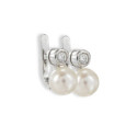 PENDIENTES ORO BLANCO PERLA DIAMANTE