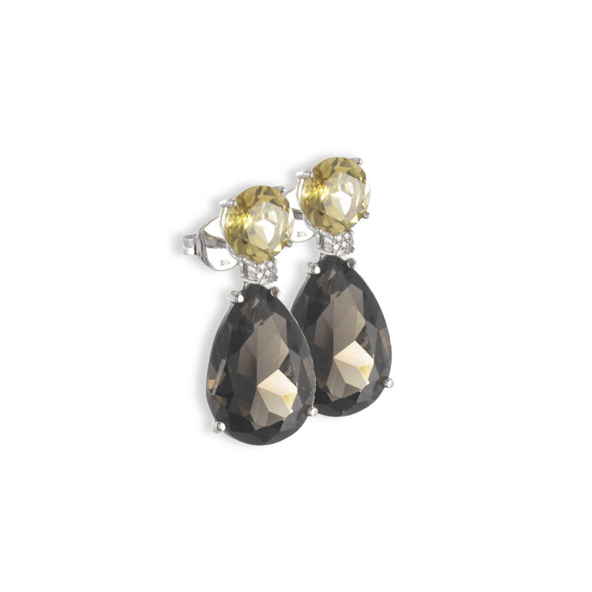 GOLD AND QUARTZ EARRING