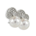 GOLD PEARL AND DIAMOND EARRING