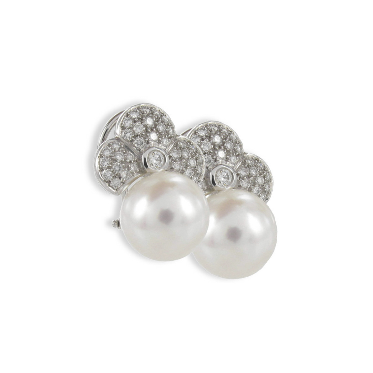 GOLD PEARL AND DIAMOND EARRING