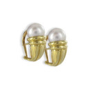 YELLOW GOLD PEARL EARRING