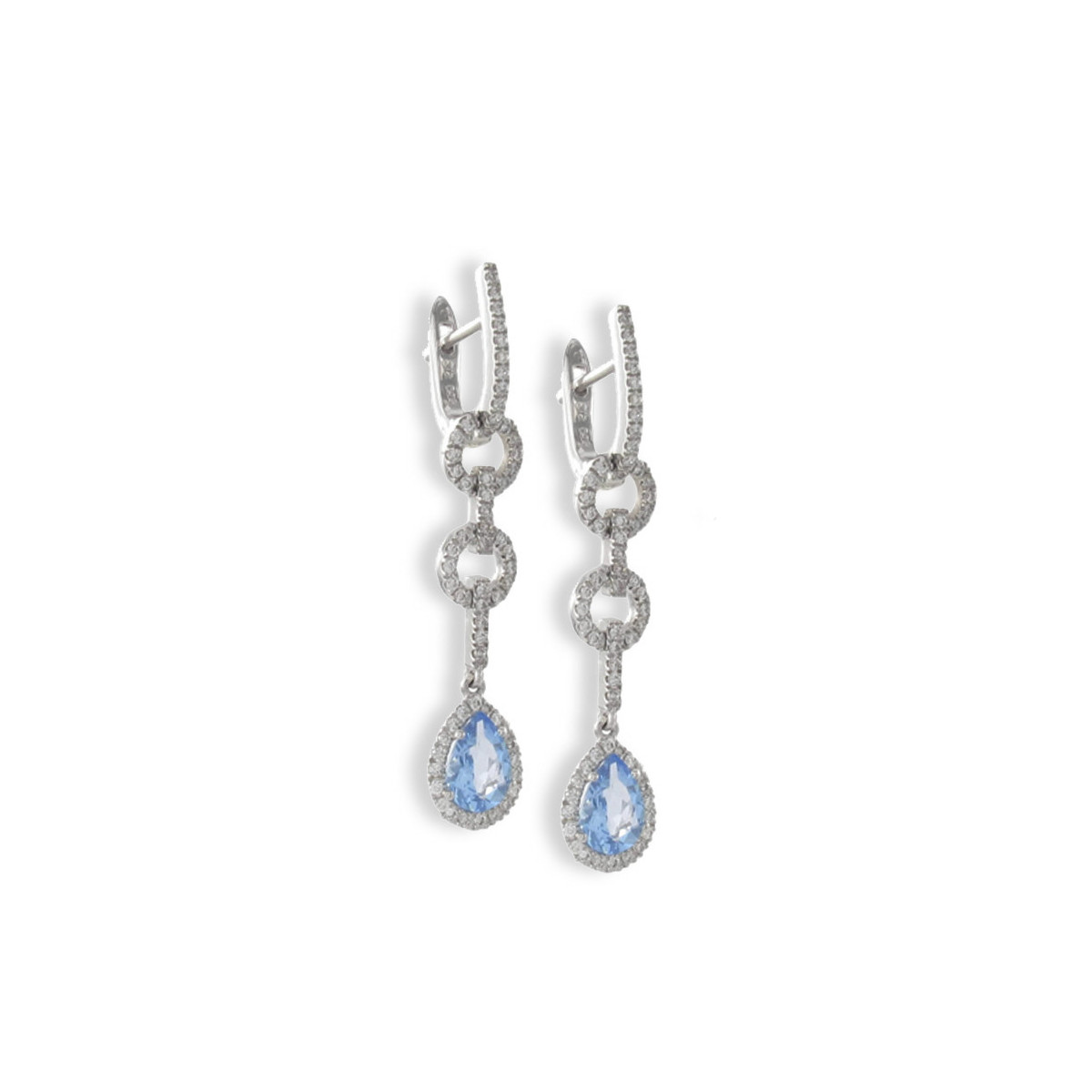 GOLD DIAMOND AND TOPAZ EARINGS