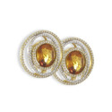 PENDIENTES ORO CUARZO Y DIAMANTES