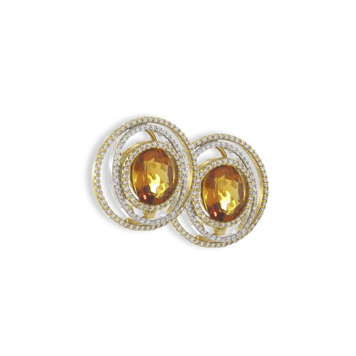 GOLD EARRING WHIT QUARZT AND DIAMOND