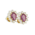 GOLD RUBIES AND DIAMOND EARRING