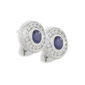 PENDIENTES ORO ZAFIRO Y DIAMANTES