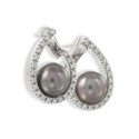 GOLD DIAMOND AND PEARL EARRING
