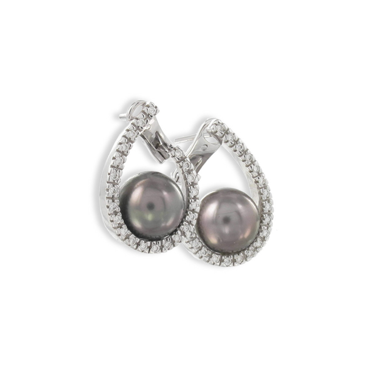 PENDIENTES ORO PERLA Y DIAMANTES